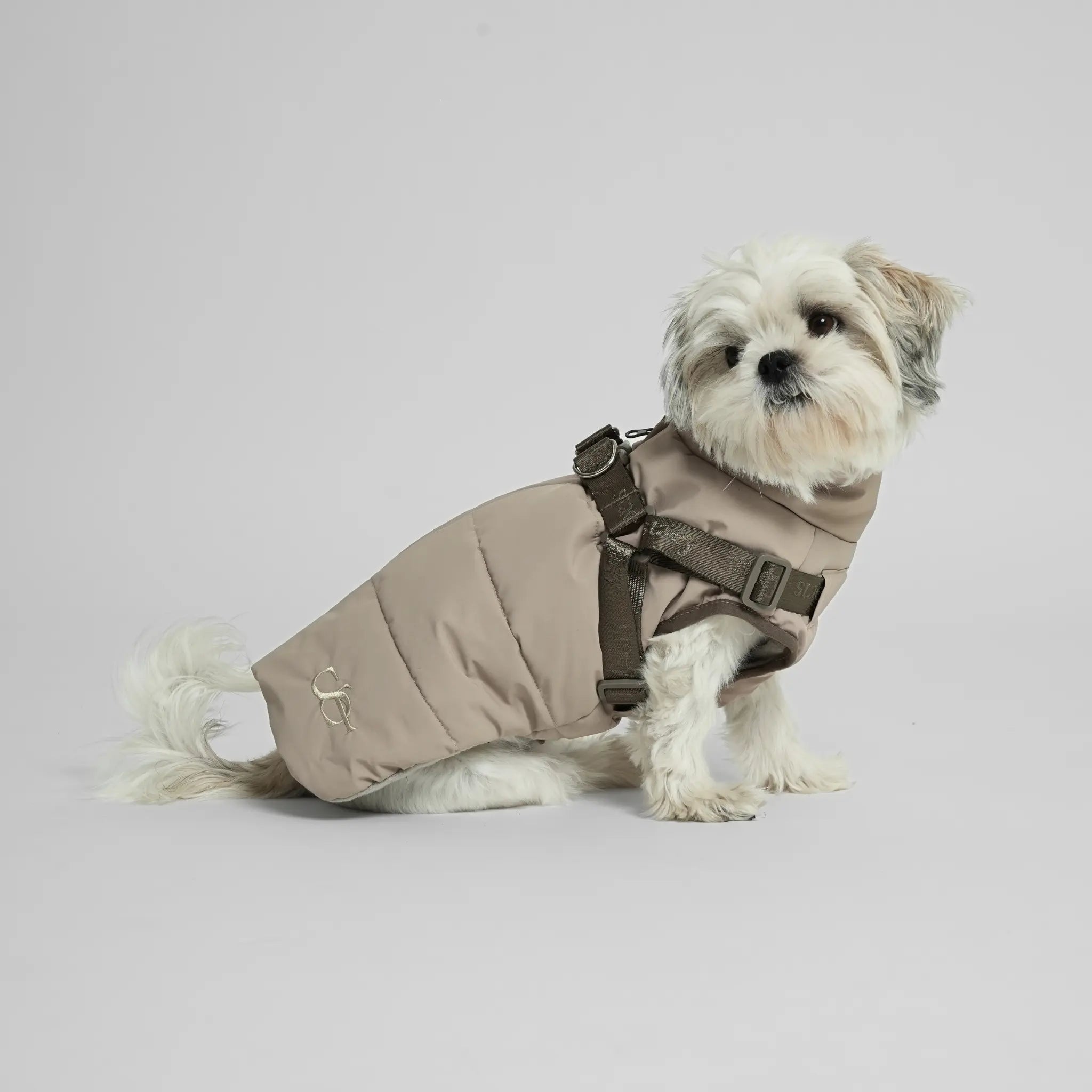 Vera Dog Coat with Harness | Sand: XS Staey