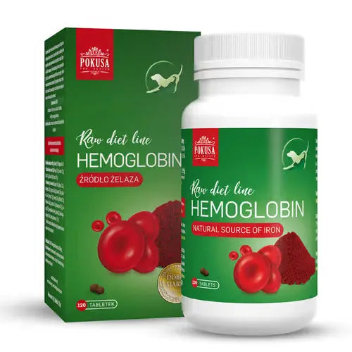 Pokusa RawDietLine Hemoglobin 120tbl. - preparat uzupełniający niedobory żelaza u psów i kotów