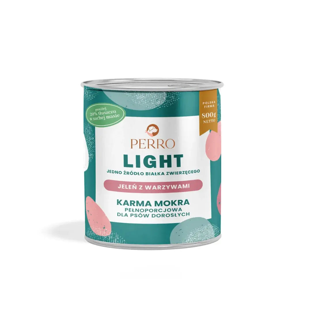 LIGHT Karma mokra Jeleń z warzywami – monobiałkowa formuła dla psów dorosłych 400g Perro