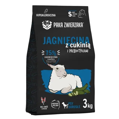 Karma sucha Jagnięcina z cukinią "S" 3kg Paka Zwierzaka