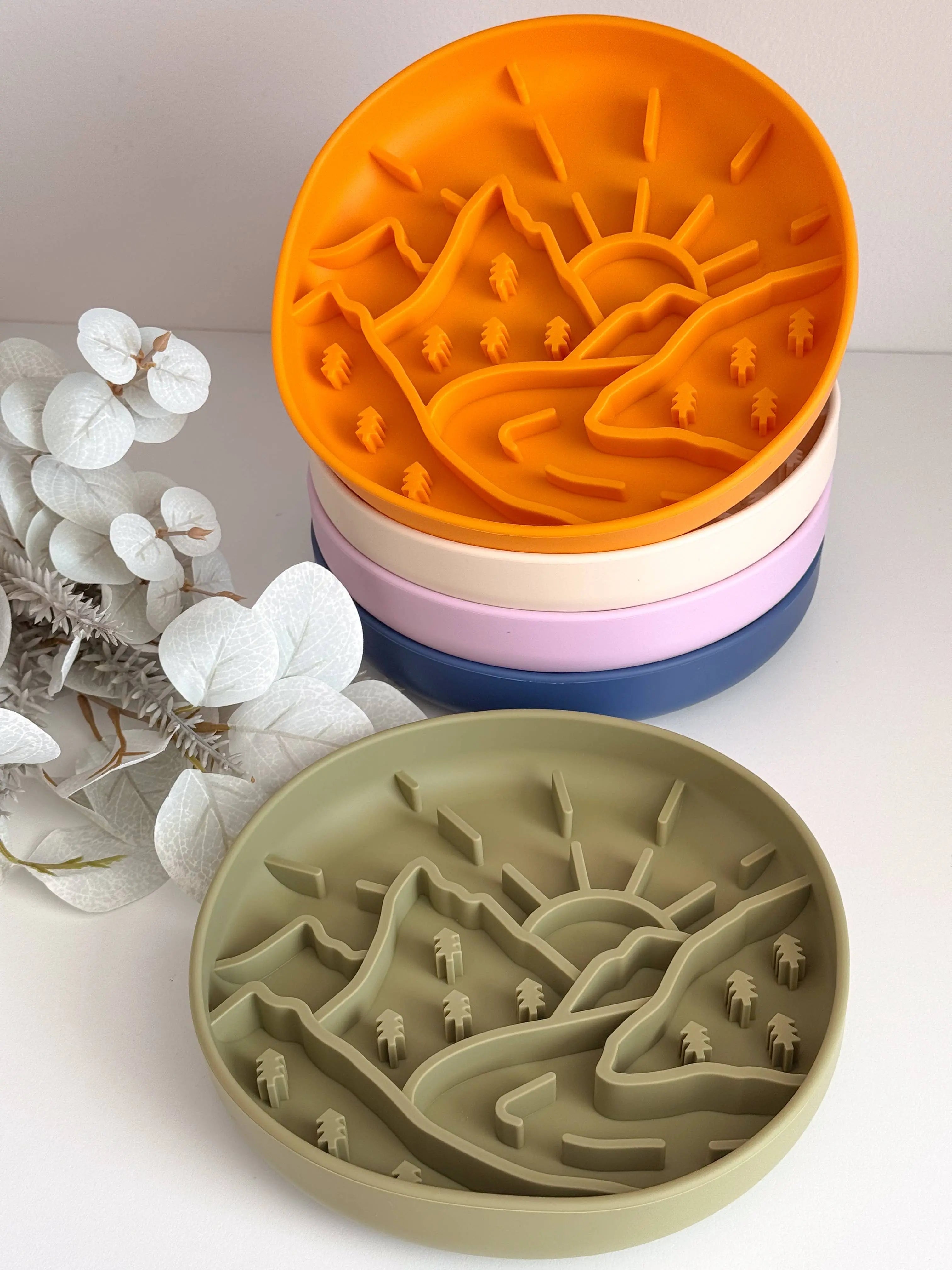 Slow Bowl Mountains – miska spowalniająca i mata do lizania dla psa (Pink)