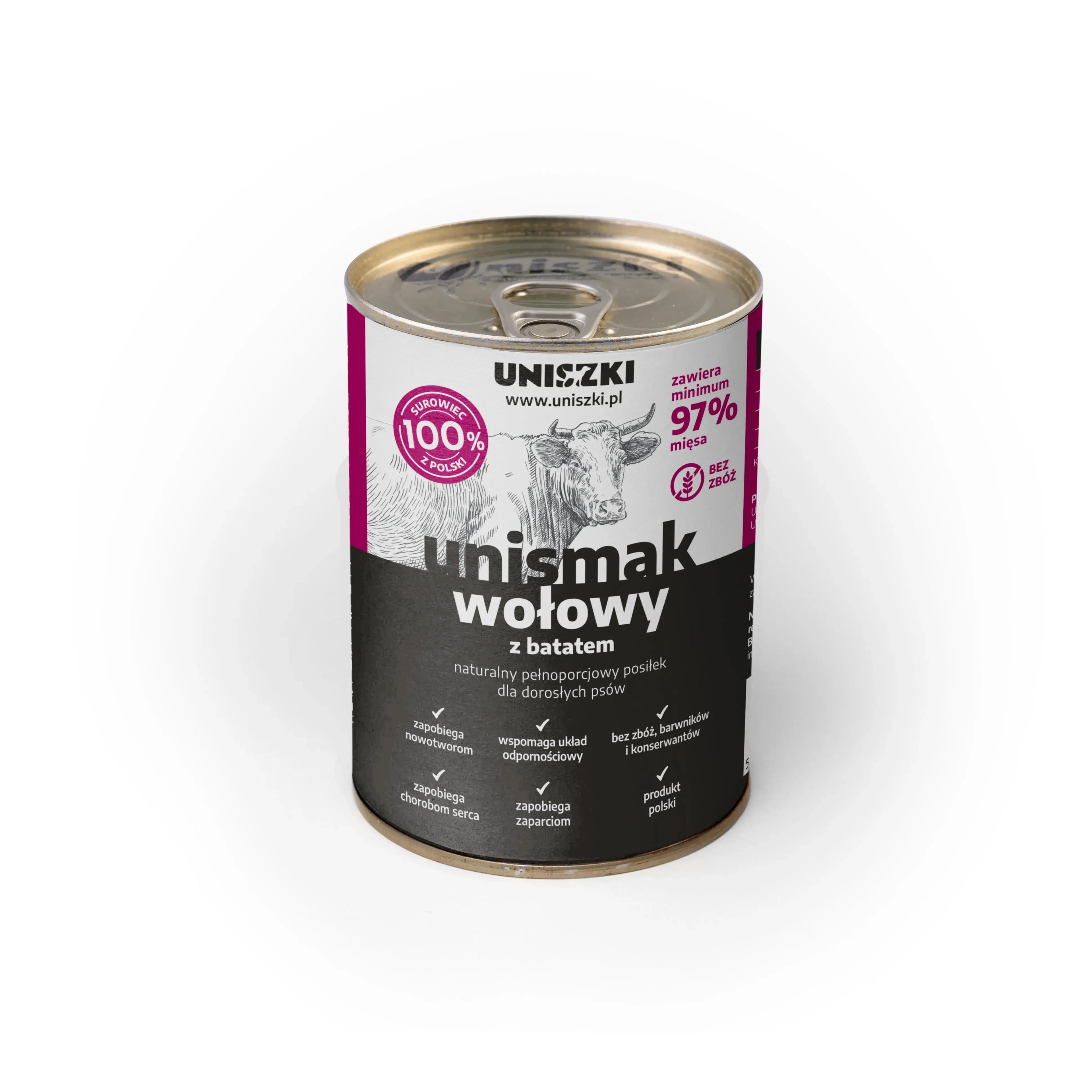 UNIsmak wołowy z batatem 410g - karma mokra Uniszki