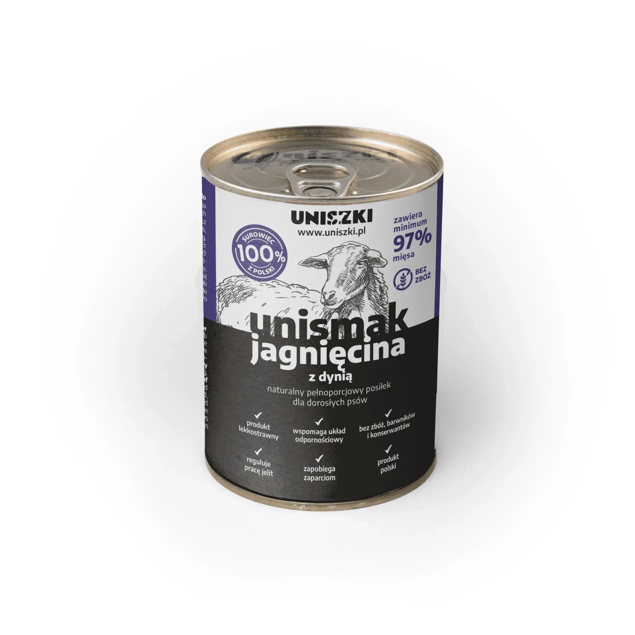 UNIsmak jagnięcina z dynią 400g - karma mokra Uniszki