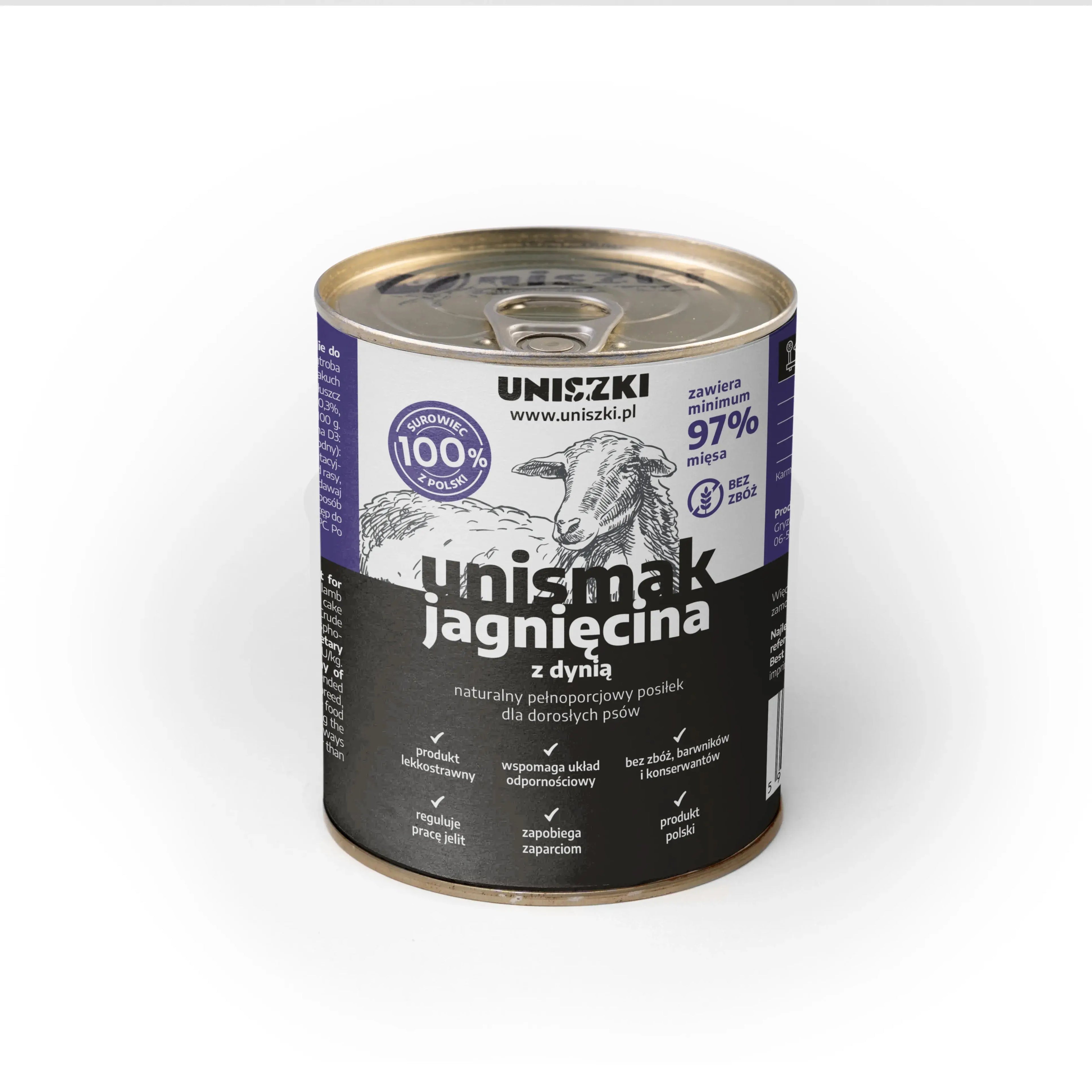 UNIsmak jagnięcina z dynią 800g Uniszki