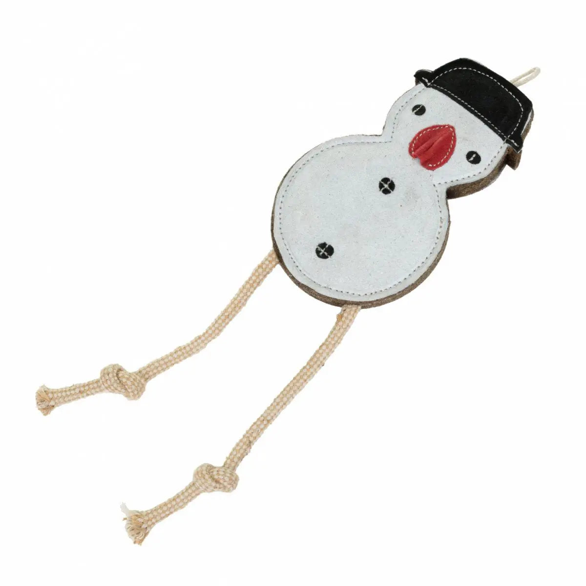 Barry King Zabawka dla psa skórzana bałwan na linie 21x12cm 19cm Barry King