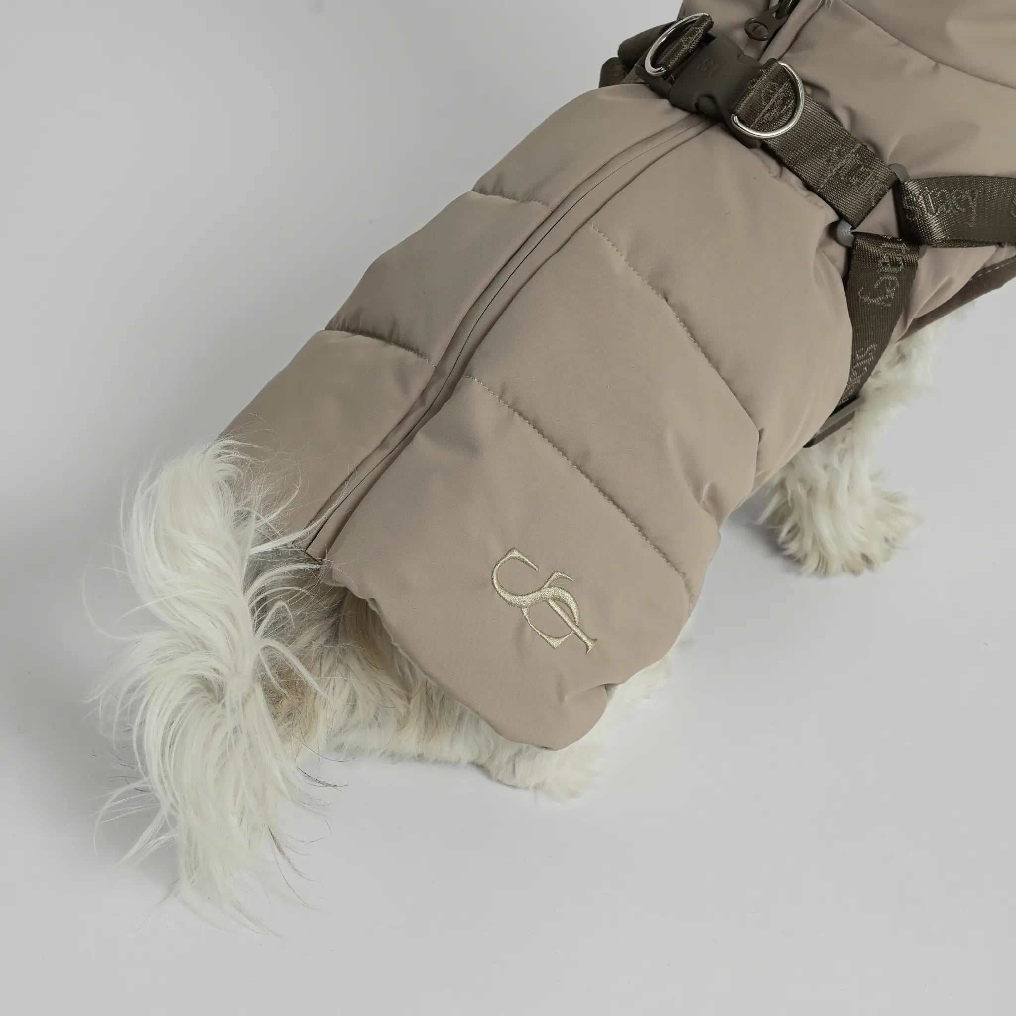 Vera Dog Coat with Harness | Sand: XXS Staey