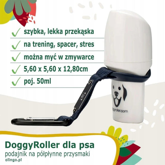 Doggyroller Granatowy Przyrząd Do Podawania Psu Przysmaków Smoothiedog + Karabińczyk