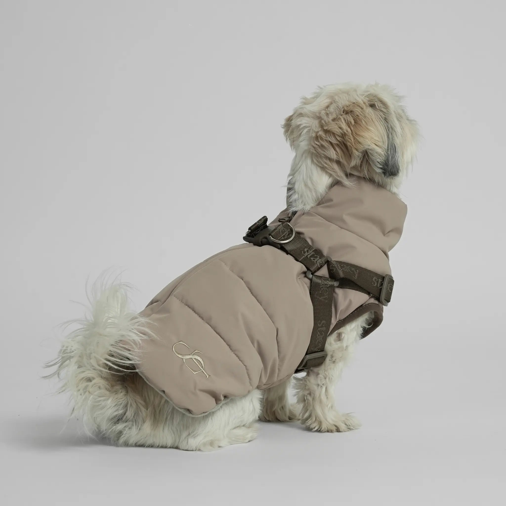 Vera Dog Coat with Harness | Sand: XS Staey