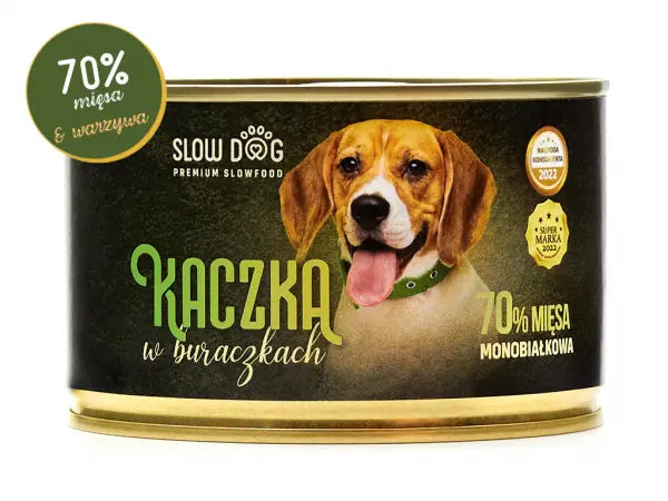 SLOW DOG Kaczka w buraczkach 410g pełnoporcjowa karma SLOW DOG