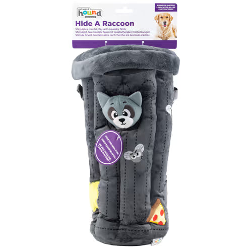 Outward Hound Hide A Raccoon Dog Toy Puzzle - pluszowa zabawka logiczna dla psa, szopy w śmietniku