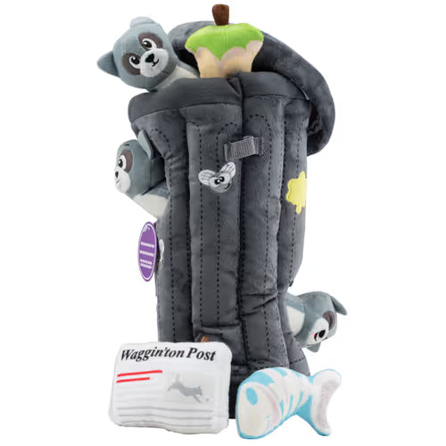 Outward Hound Hide A Raccoon Dog Toy Puzzle - pluszowa zabawka logiczna dla psa, szopy w śmietniku