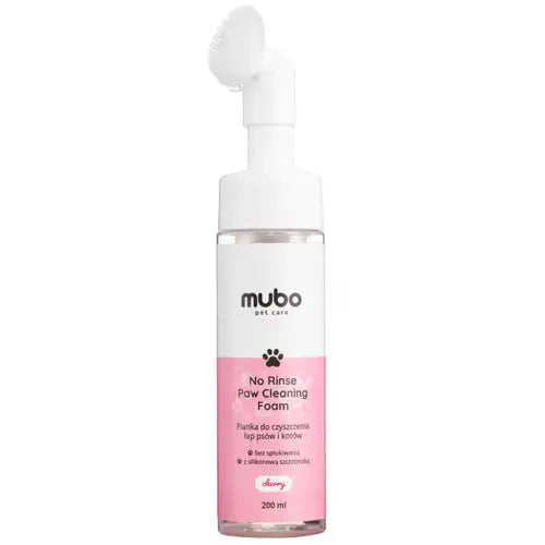 Mubo No Rinse Paw Cleaning Foam Cherry 200ml - pianka do mycia łapek psa i kota, bez spłukiwania, wiśniowa