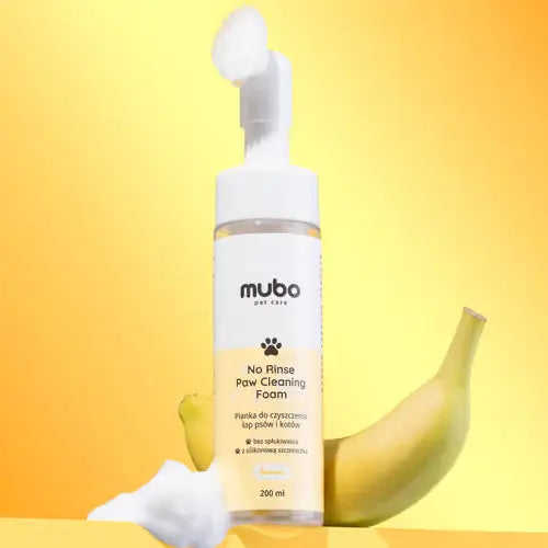 Mubo No Rinse Paw Cleaning Foam Banana 200ml - pianka do mycia łapek psa i kota, bez spłukiwania, bananowa