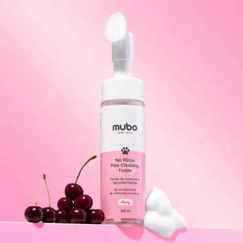 Mubo No Rinse Paw Cleaning Foam Cherry 200ml - pianka do mycia łapek psa i kota, bez spłukiwania, wiśniowa