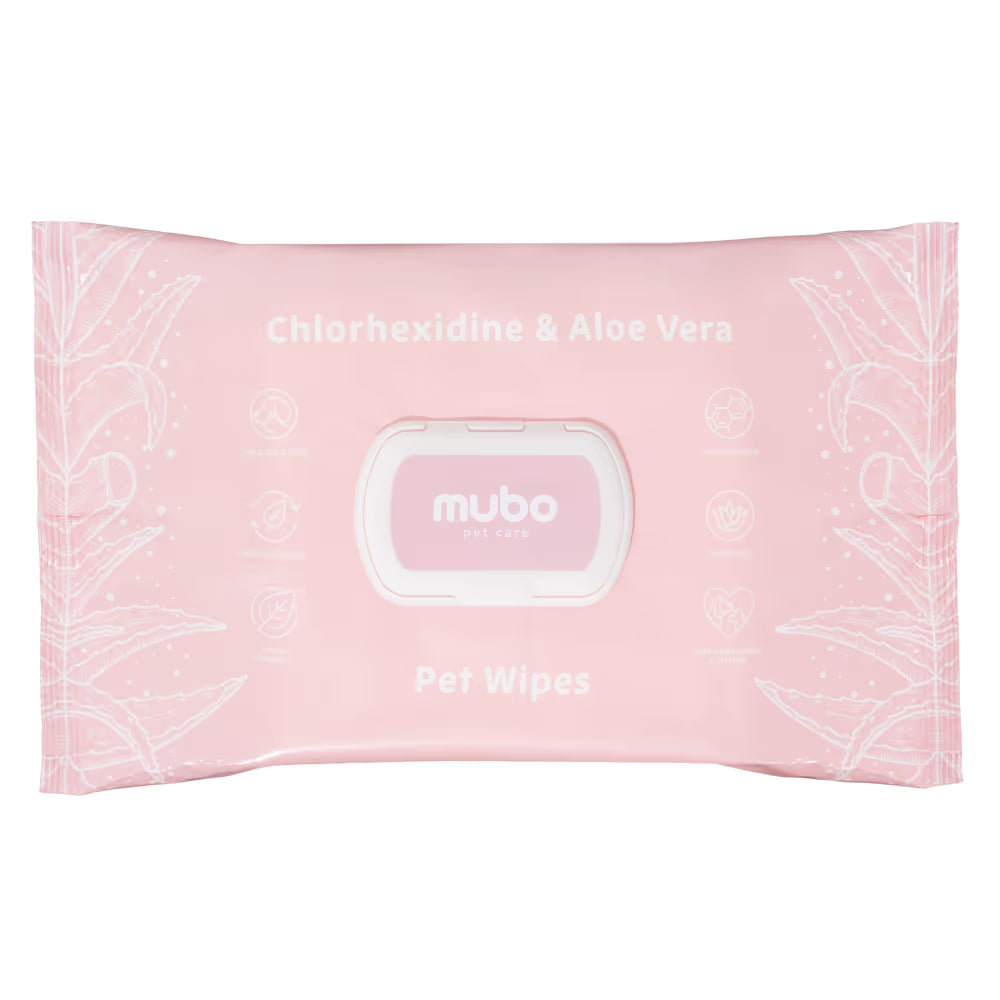 Mubo Chlorhexidine & Aloe Pet Wipes 100szt. - chusteczki z chlorheksydyną i aloesem dla psa i kota, 15x30cm Mubo Pet Care