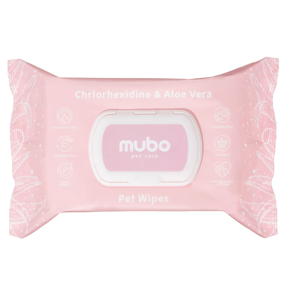 Mubo Chlorhexidine & Aloe Pet Wipes 40szt. - chusteczki z chlorheksydyną i aloesem dla psa i kota, 20x30cm Mubo Pet Care