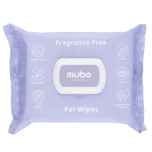 Mubo Fragrance Free Pet Wipes 100szt. - bezzapachowe chusteczki z aloesem dla psa i kota, 15x30cm