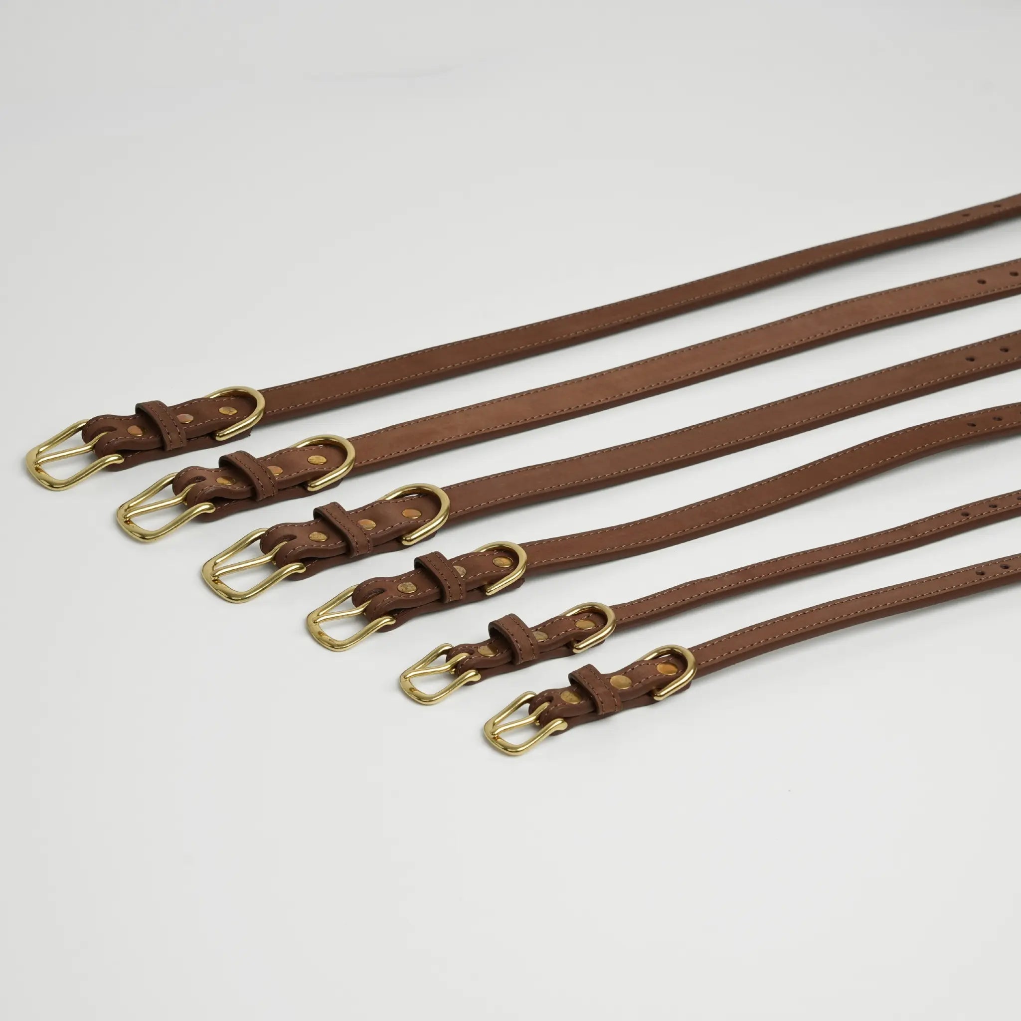 Grace Leather Dog Collar | Chestnut: XS