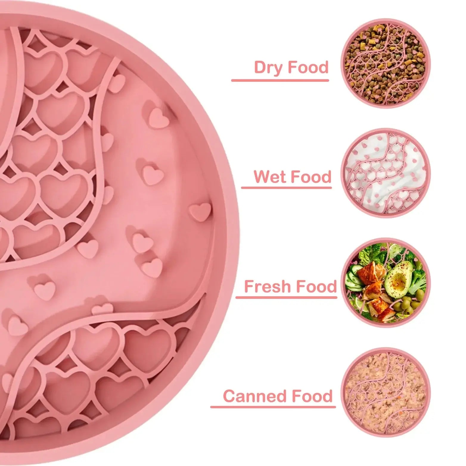 Valentine Bowl Intense, Slow Bowl Dog, Dog Bowl, Feeding Bowl: blue