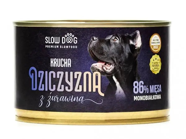 SLOW DOG Karma mokra Krucha dziczyzna z żurawiną 410g SLOW DOG