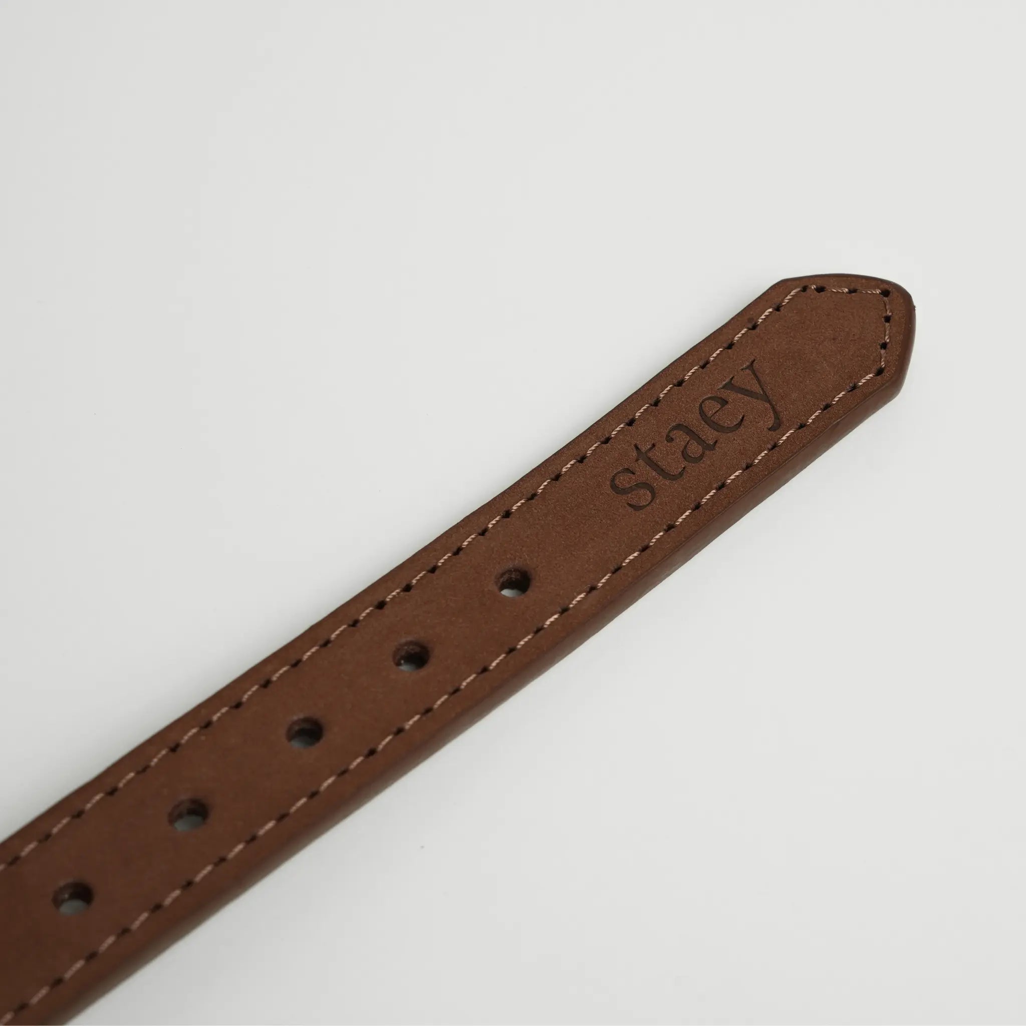Grace Leather Dog Collar | Chestnut: L