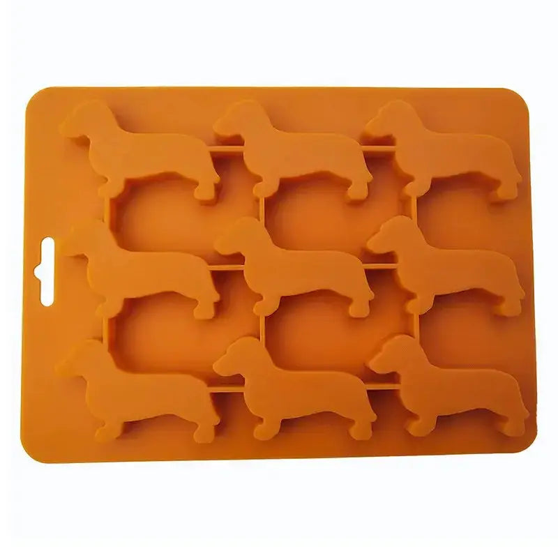 Dachshund Ice Cube Tray – silikonowa foremka do lodu: Orange