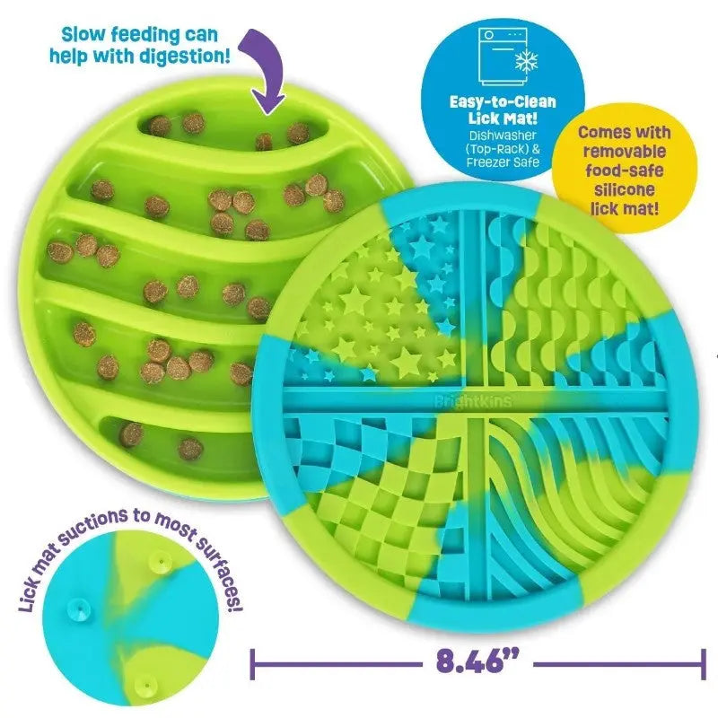 Brightkins – CIRCLE 2-in-1 SLOW FEEDER BOWL & LICK MAT – Miska spowalniająca