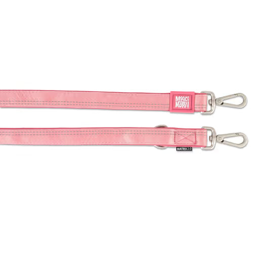 Max&Molly Multi Function Leash Matrix 2.0 Rose - przepinana smycz dla psa, odblaskowa, pastelowy różowy Max&Molly