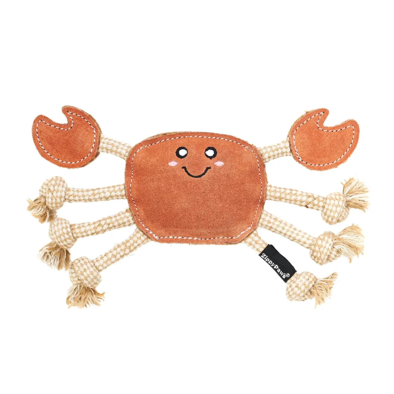 Zippypaws Ecozippy Suede and Rope Buddies - Krab ZippyPaws