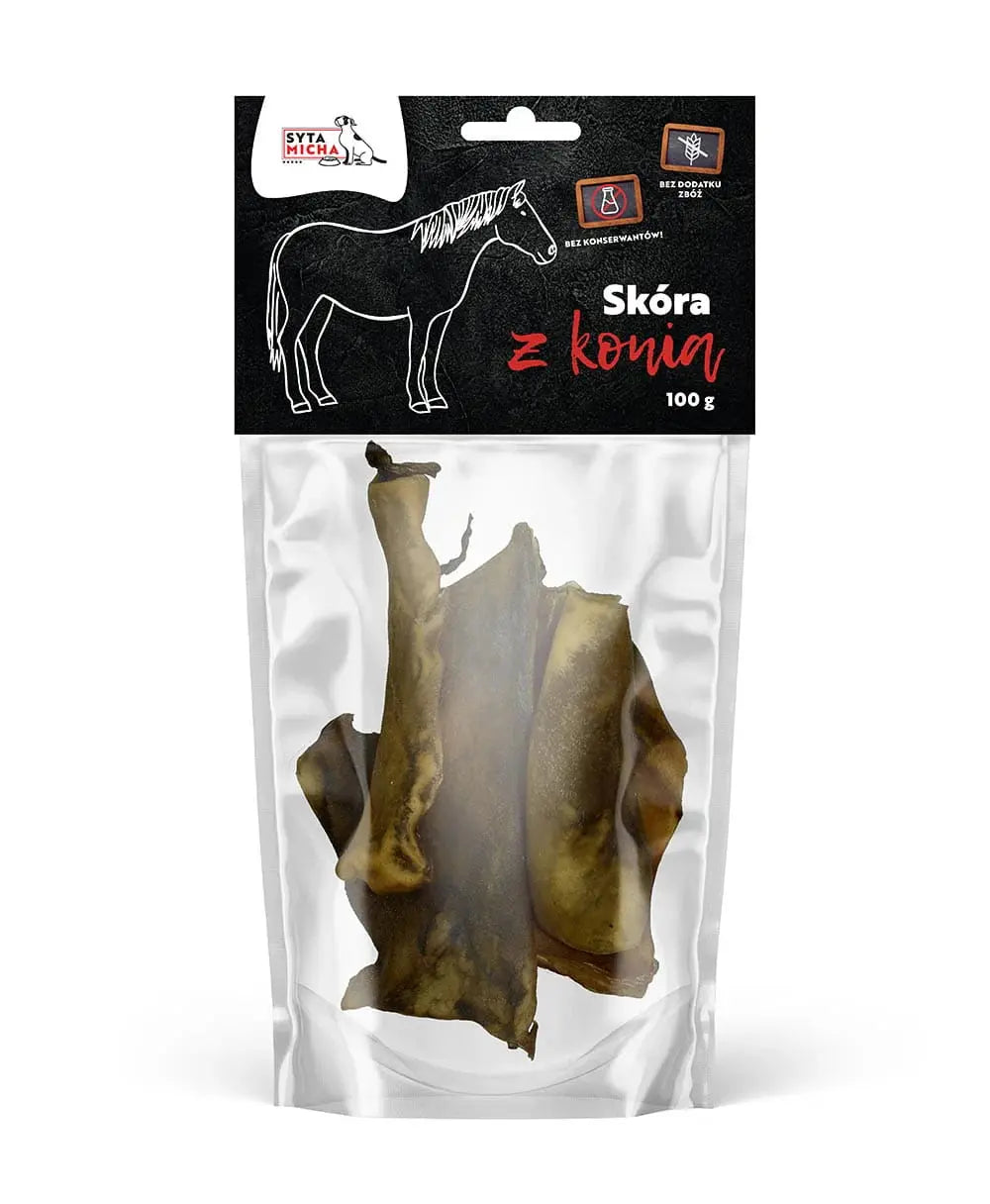 Syta Micha Suszona skóra z konia dla psa 100g Syta Micha