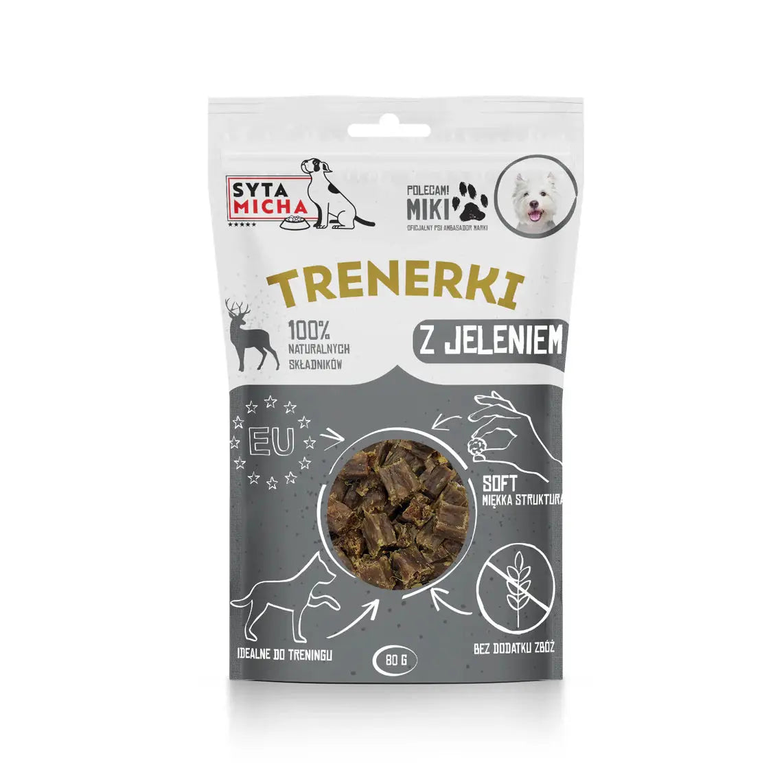 Trenerki z jeleniem dla psa 80g Syta Micha