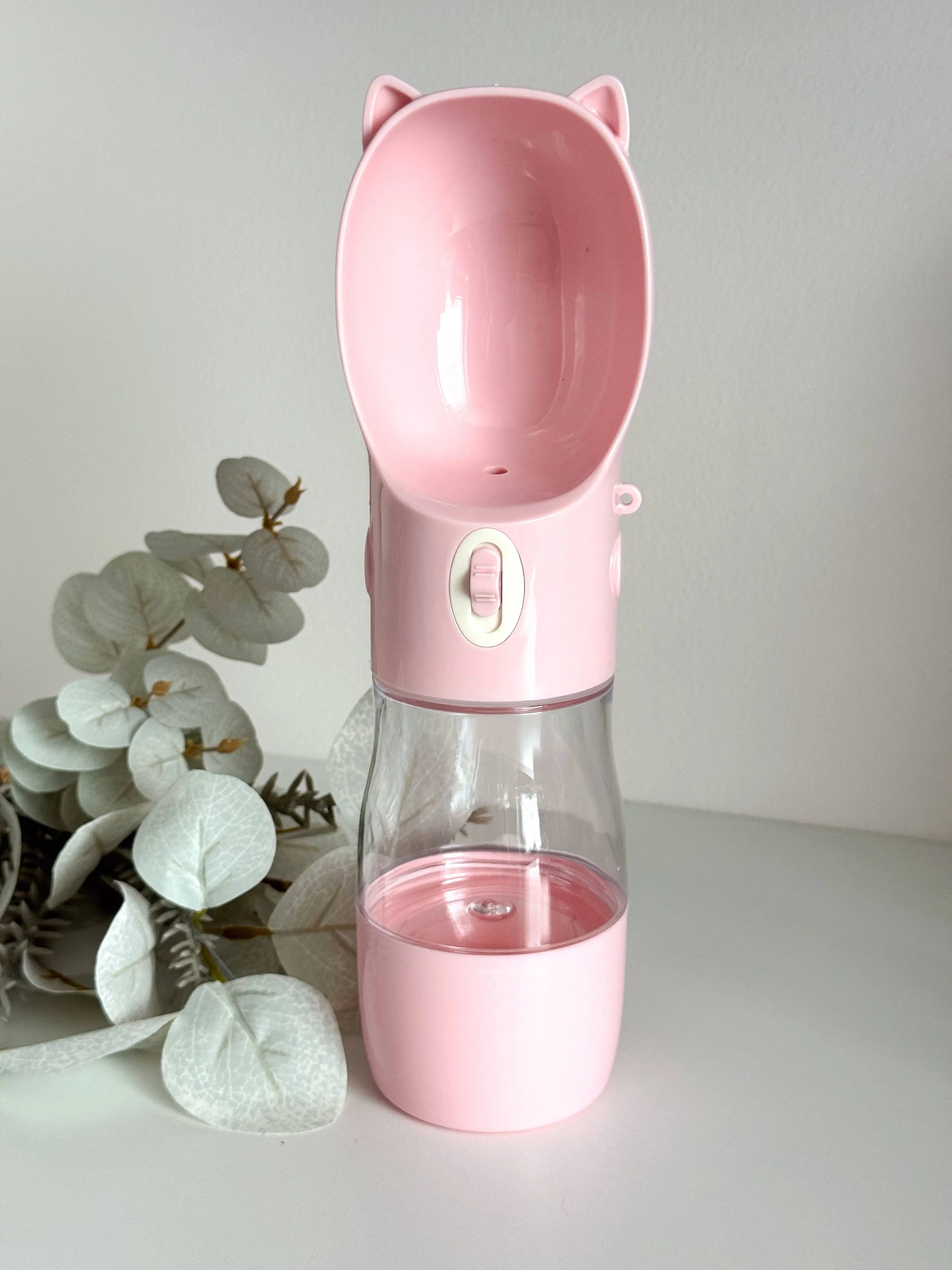 Cute Ears Water Bottle for Pets, Dog Water Bottle: Pink