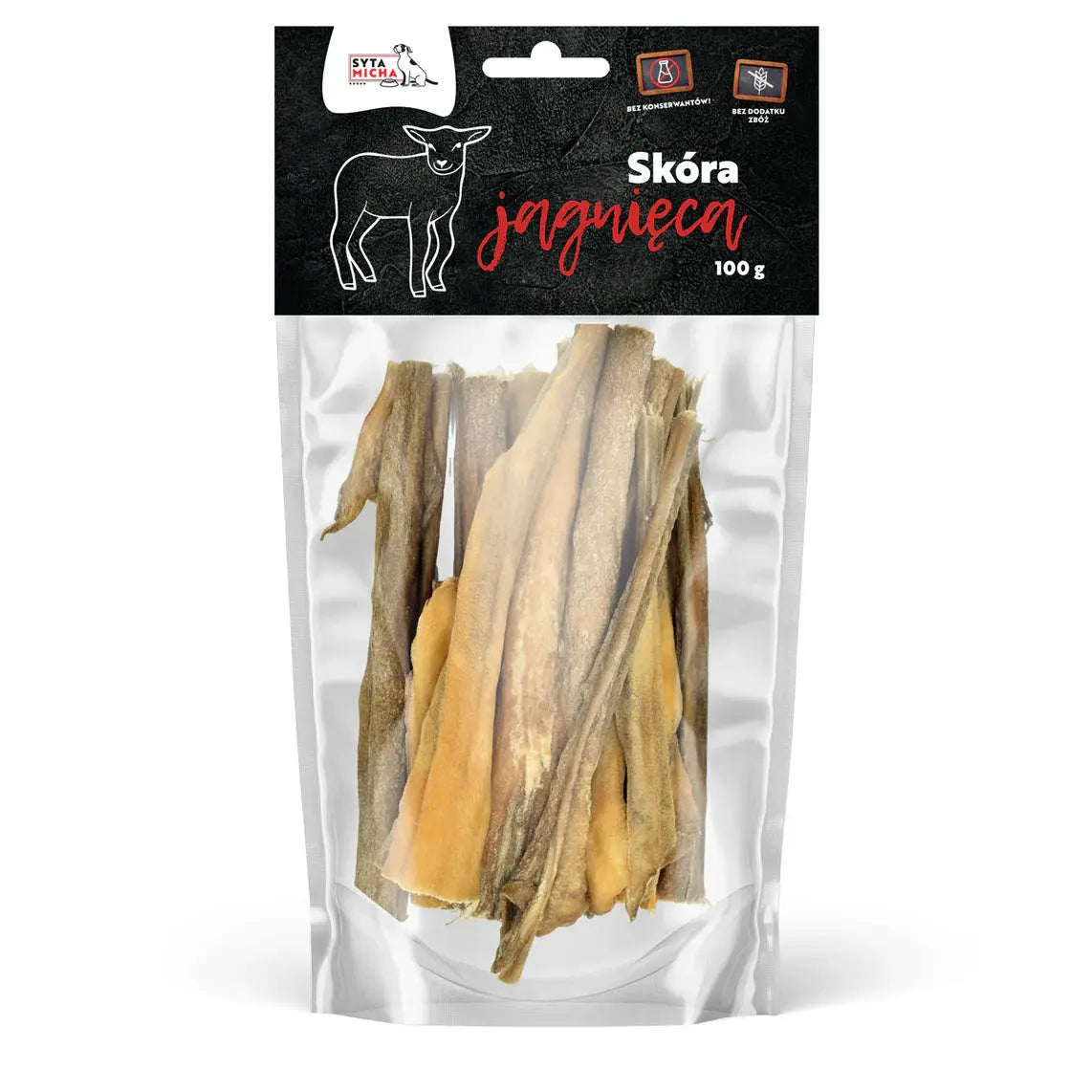 Syta Micha Suszona skóra jagnięca dla psa 100g Syta Micha
