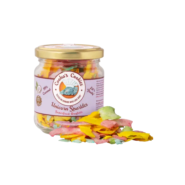 Cooka’s Cookies UNICORN SPARKLES Płatki kokosa z dodatkami Superfood 40g dla psa