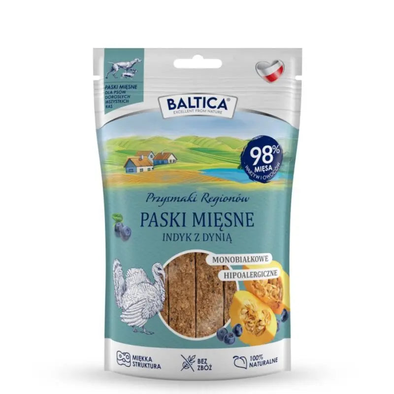 Baltica – Indyk z dynią 90g – Mięsne paski – Przysmaki Regionów