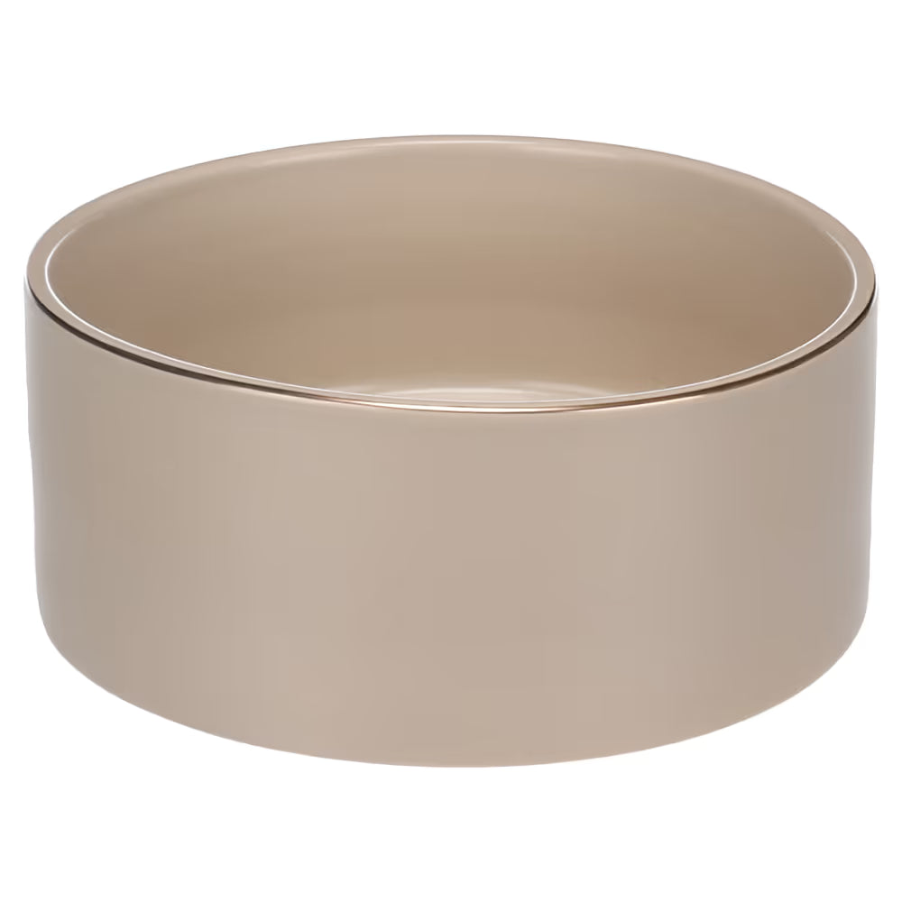 Flamingo Eram Ceramic Bowl - miska ceramiczna dla psa, kota, beżowa z błyszczącym rantem S Flamingo