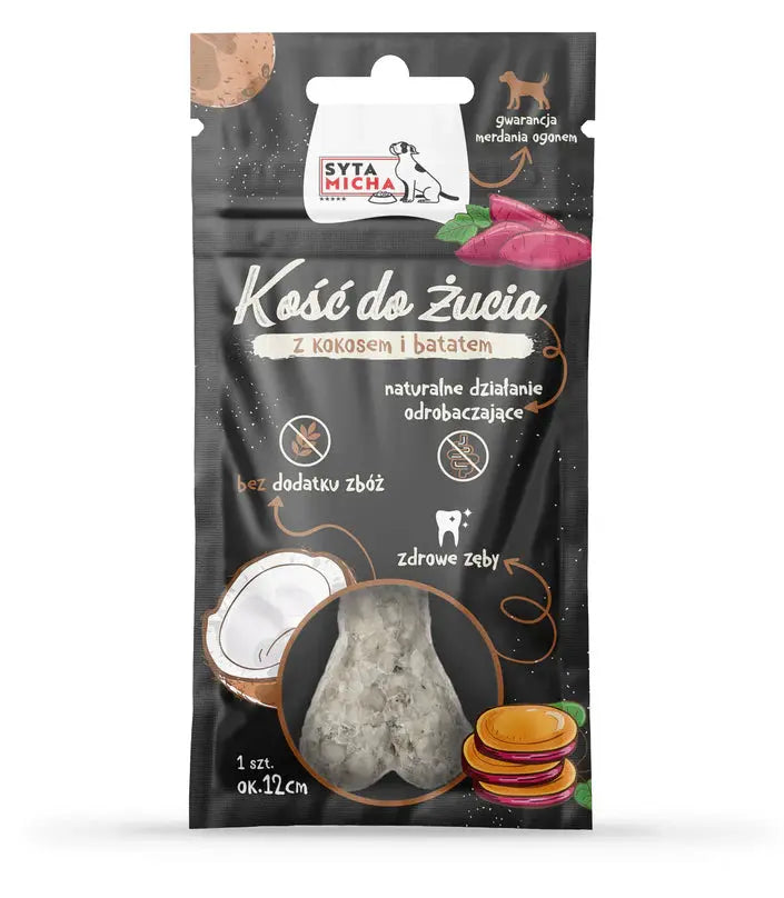Kość do żucia dla psa Kokos z batatem 12cm Syta Micha