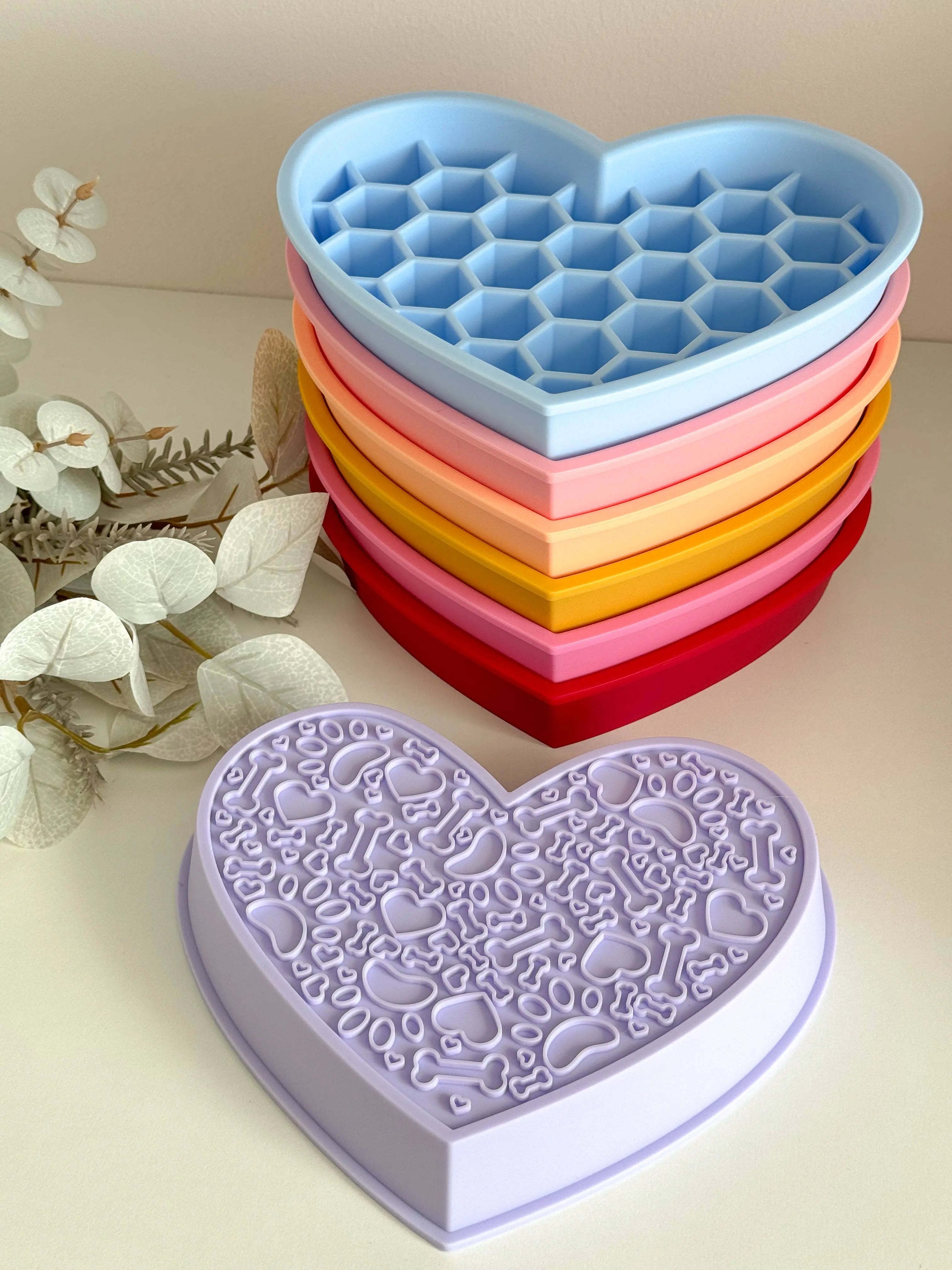 Slow Bowl 2in1 Heart – miska spowalniająca i mata do lizania dla psa (Red)