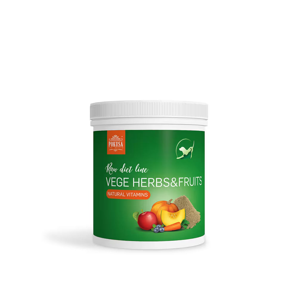 Pokusa RawDietLine Vege Herbs & Fruits - sproszkowane zioła, warzywa i owoce, źródło witamin i błonnika pokarmowego - Waga: 200g Pokusa For Health