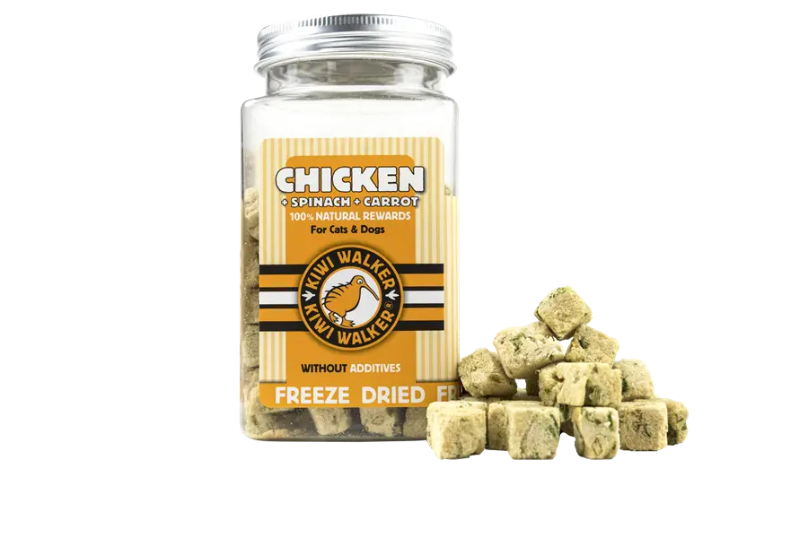 Kiwi Walker 100% KURCZAK + SZPINAK + MARCHEWKA liofilizowane smaczki 65g