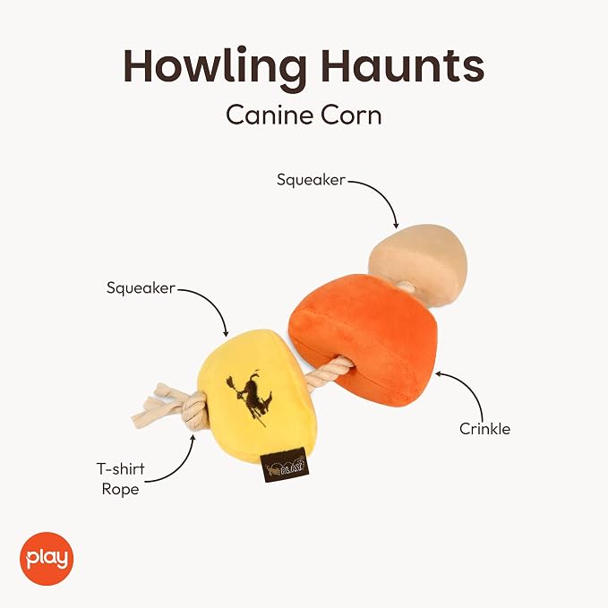 P.L.A.Y. Cute Plush Dog Toys - Howling Haunts Halloween– halloweenowa zabawka pluszowa dla psa