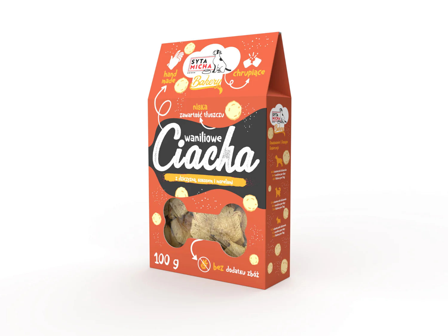 Waniliowe ciacha z dziczyzną, kokosem i morelami 100g