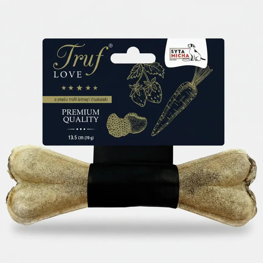 Kość do żucia dla psa TrufLOVE o smaku trufli letniej i truskawki 13.5cm Syta Micha