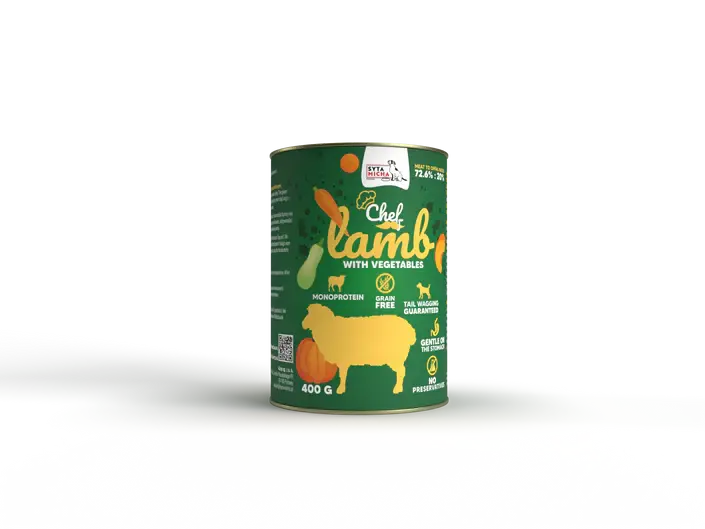 Karma mokra dla psa Jagnięcina z warzywami 400g Syta Micha