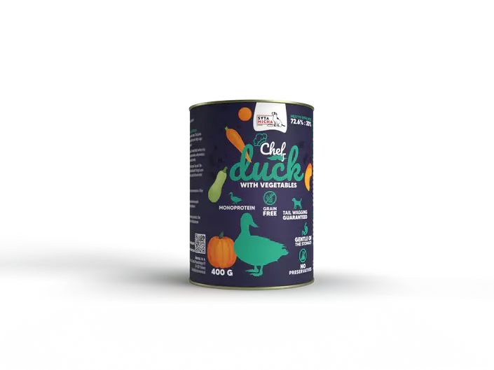 Mokra karma dla psa Kaczka z warzywami 400g Syta Micha