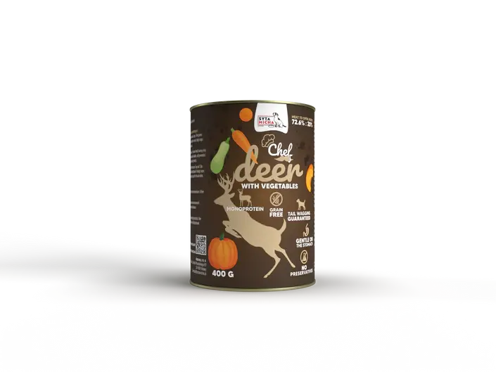 Mokra karma dla psa Jeleń z warzywami 400g Syta Micha