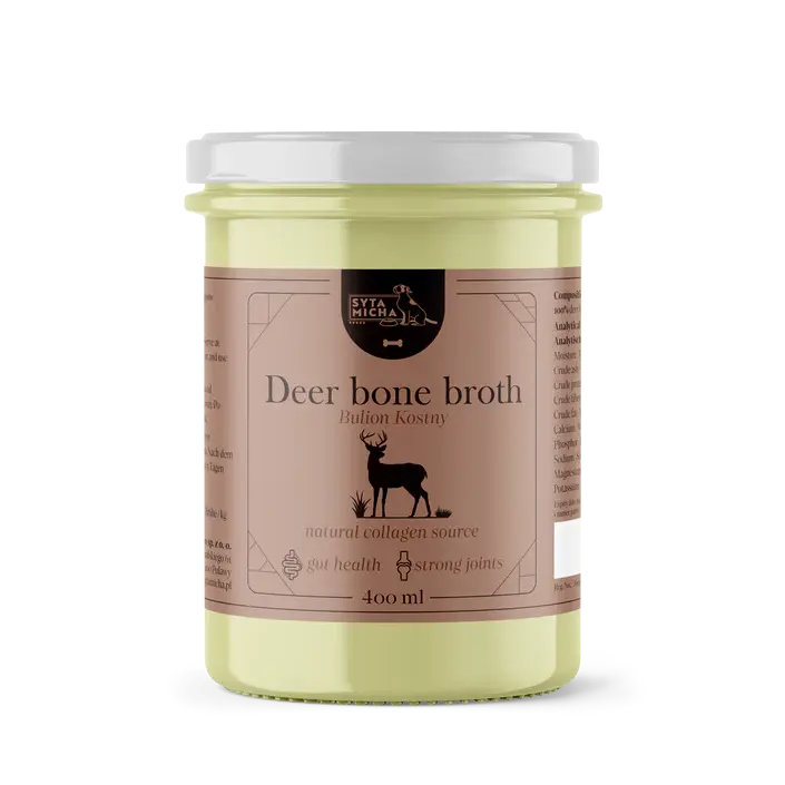 Syta Micha Bulion z kości jelenia dla psa 400ml Syta Micha