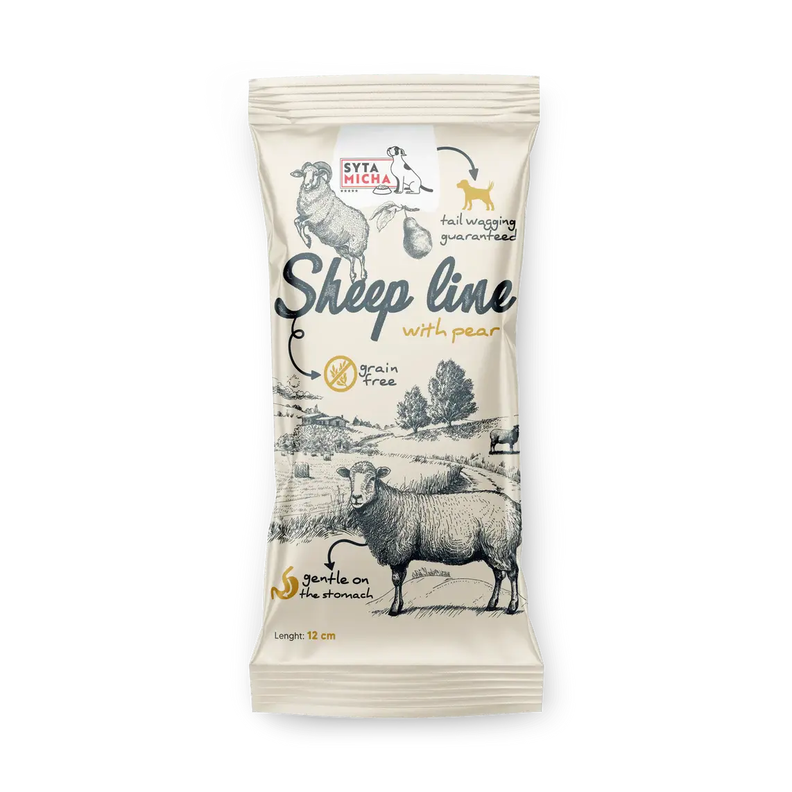 Syta Micha Sheep Line Kość do żucia Owca z gruszką 12cm Syta Micha