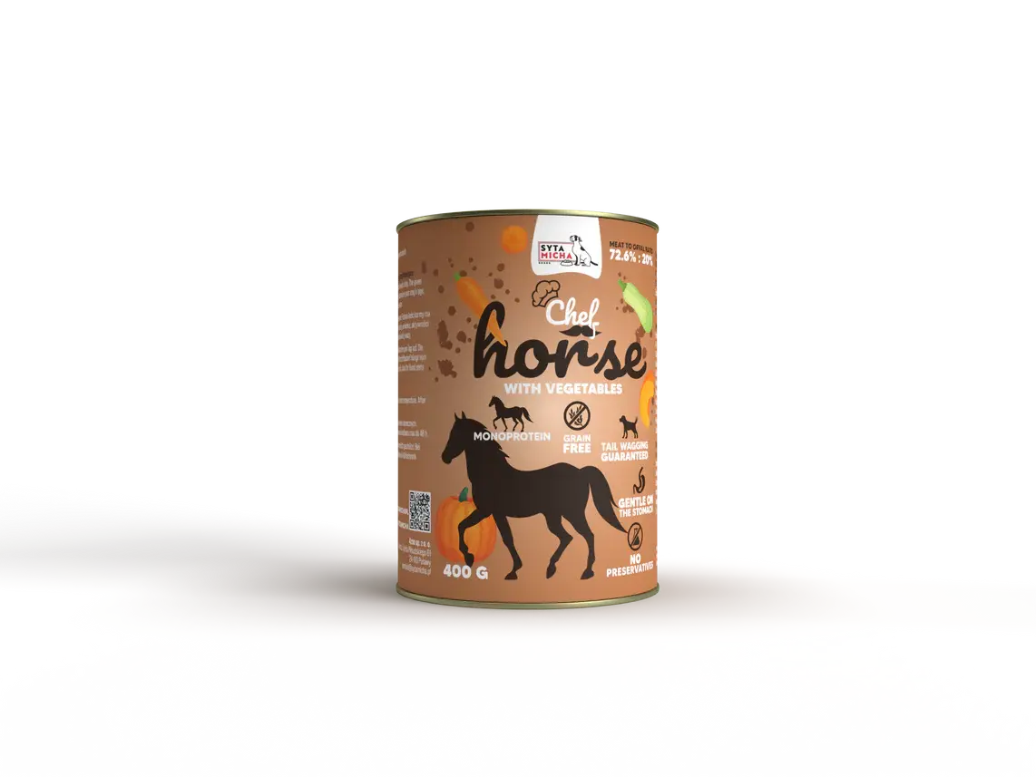 Karma mokra dla psa Koń z warzywami 400g Syta Micha
