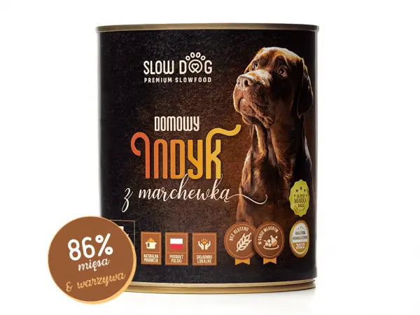 SLOW DOG Domowy indyk z marchewką 850g Karma mokra SLOW DOG
